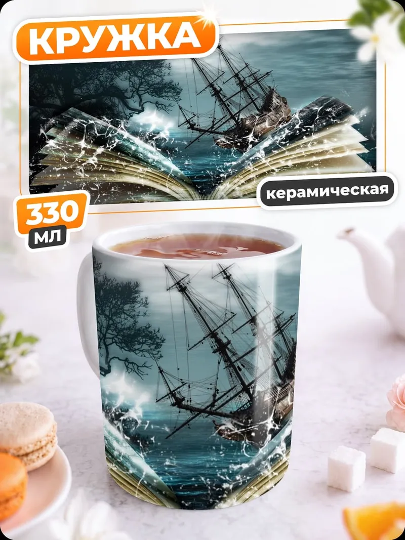 Кружка керамическая Книга штормовых историй