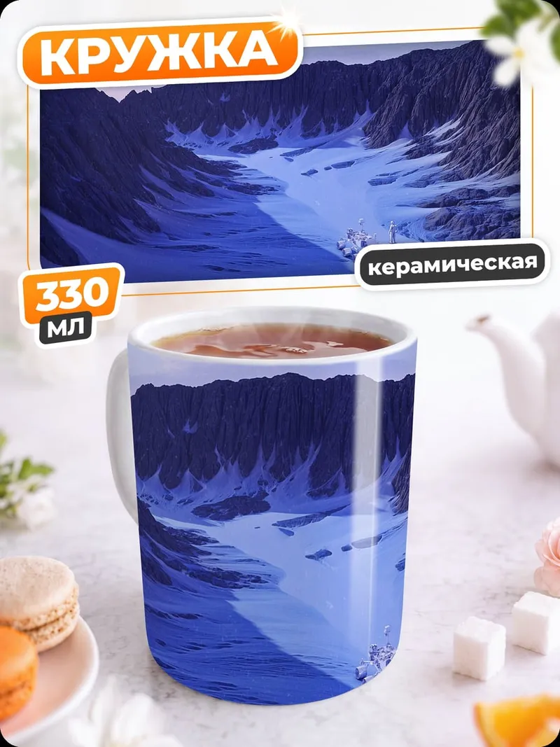 Кружка керамическая Горный ледниковый пейзаж