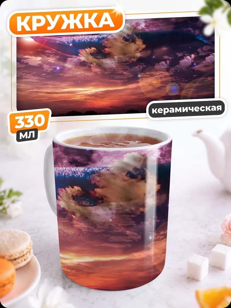 Кружка керамическая Затмение и закат