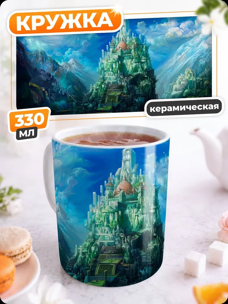 Кружка керамическая Небесный замок