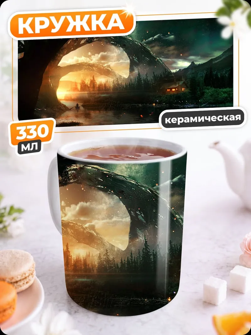 Кружка керамическая сказочный лес
