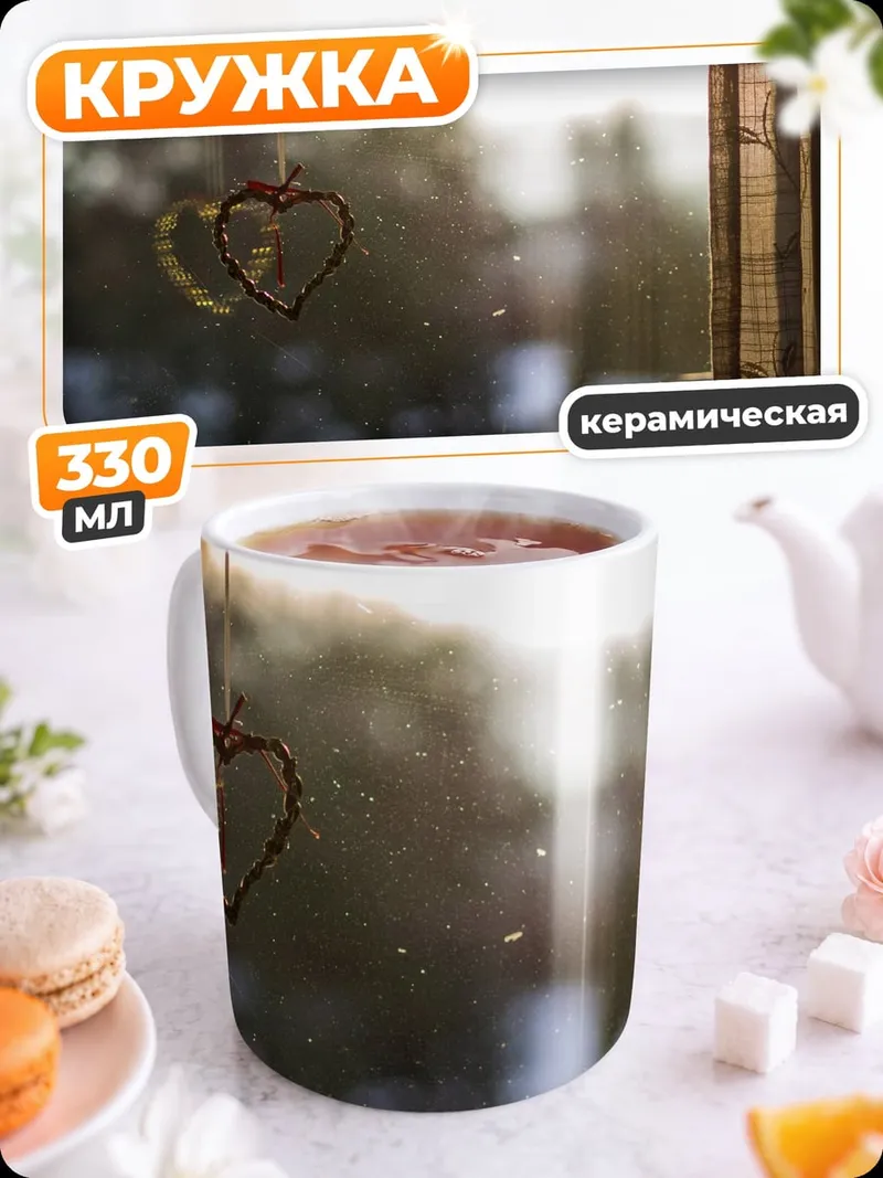 Кружка керамическая Радужный узор