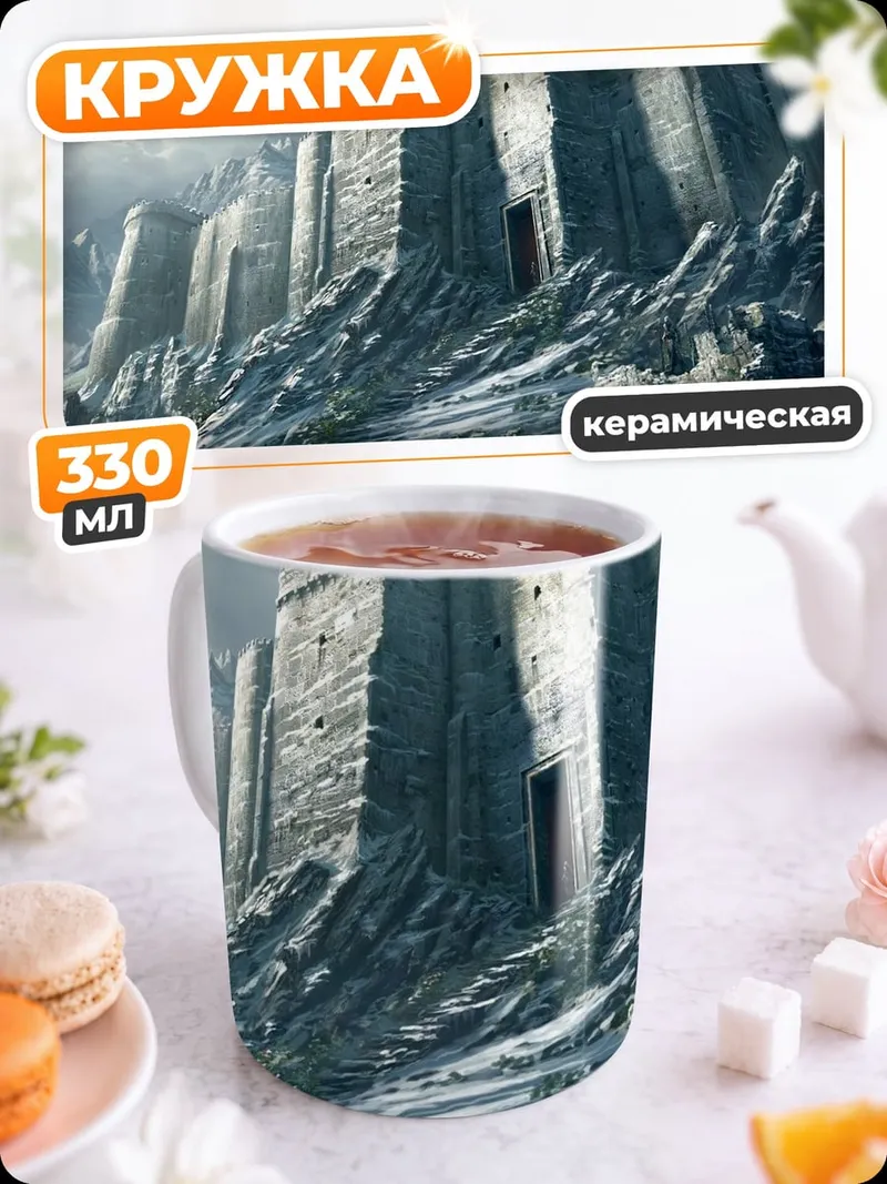 Кружка керамическая горная крепость