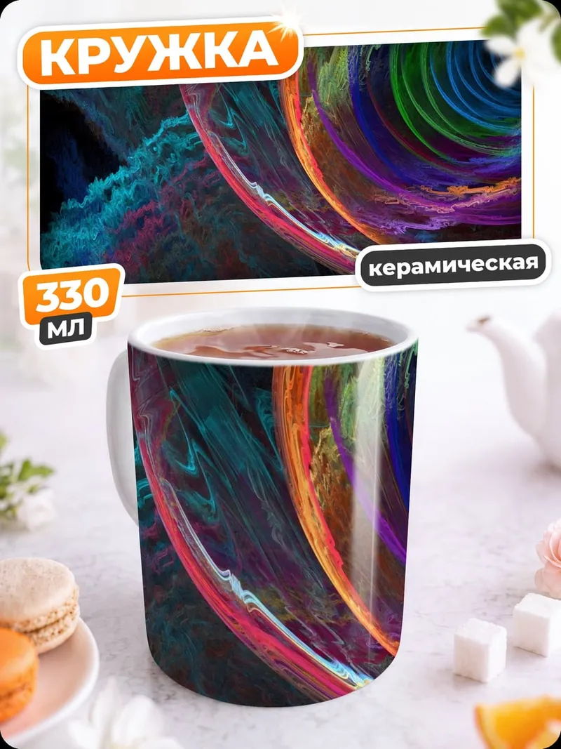 Кружка керамическая Цветной вихрь