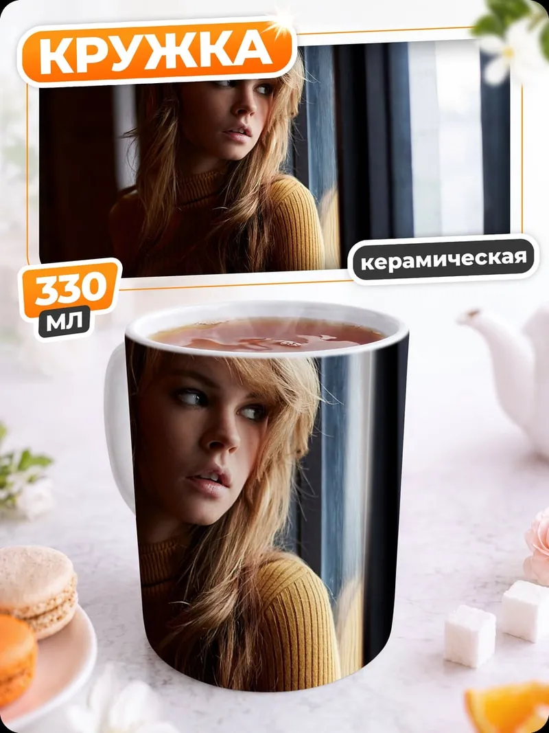 Кружка керамическая Портрет девушки