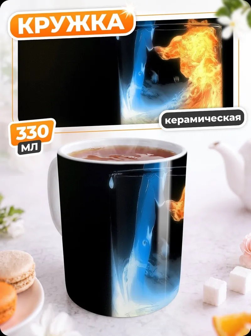 Кружка керамическая Огонь и вода стакан