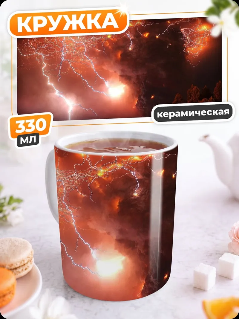 Кружка керамическая Гроза и фейерверк