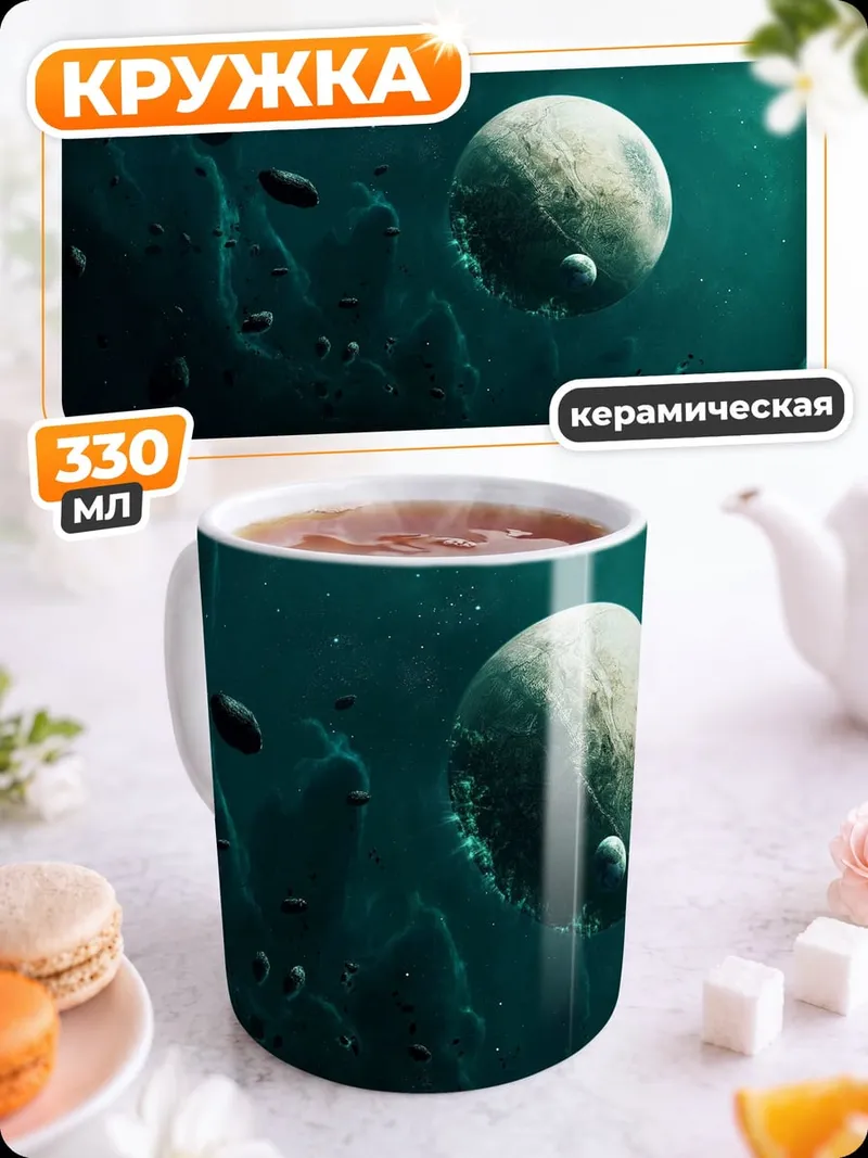 Кружка керамическая Космическая туманность планеты