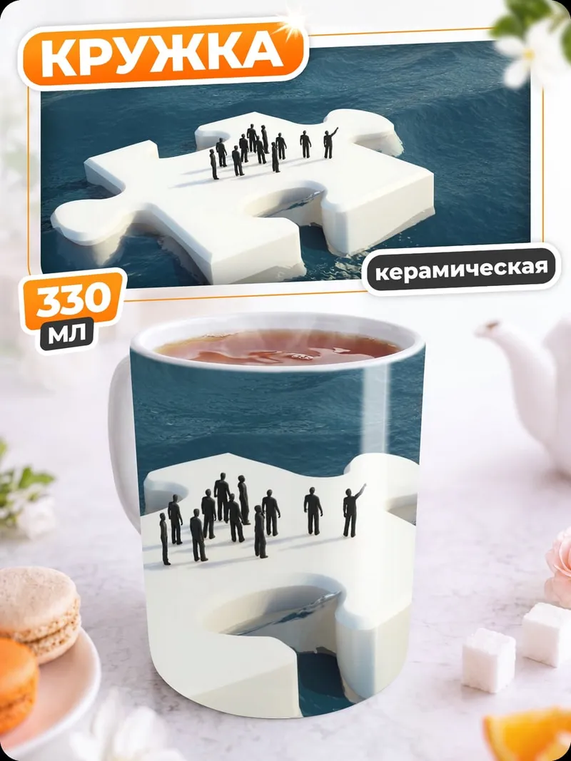 Кружка керамическая Люди на пазле