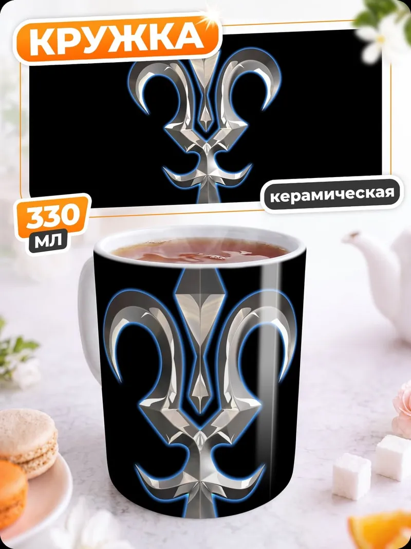 Кружка керамическая Серебряная лилия