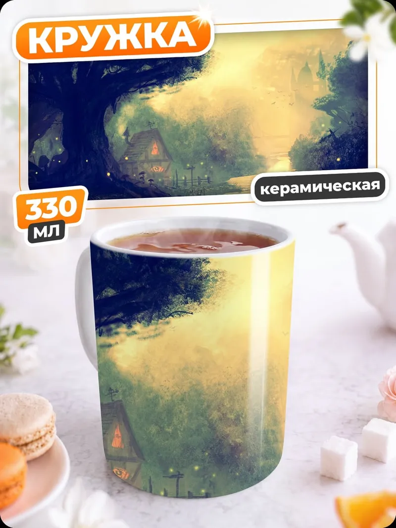 Кружка керамическая Сказочный лес туман