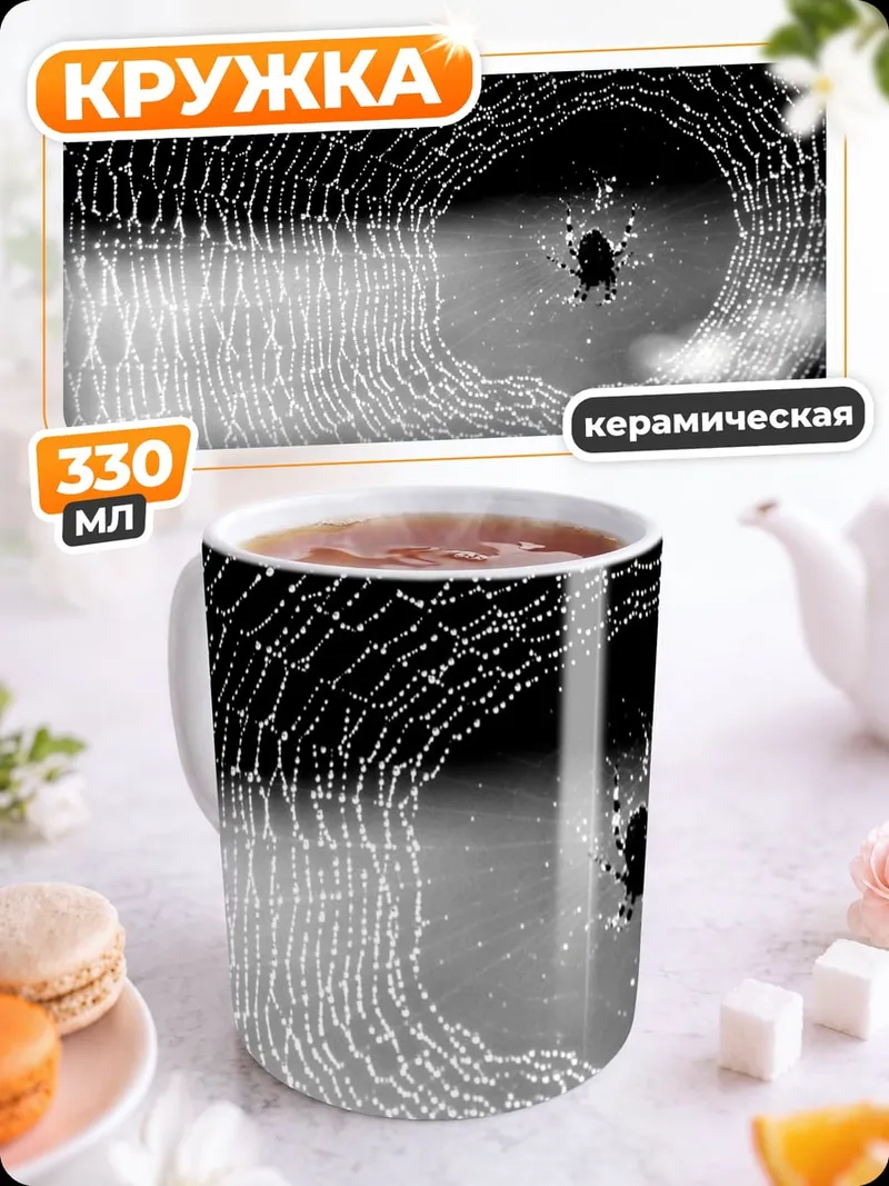 Кружка керамическая Паутина с росой