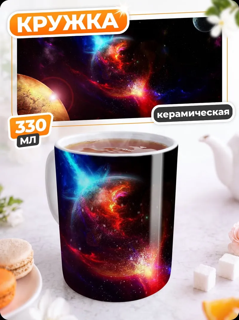 Кружка керамическая Космическая битва планет