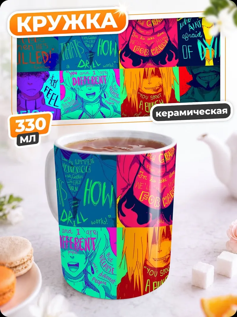 Кружка керамическая Яркие аниме портреты