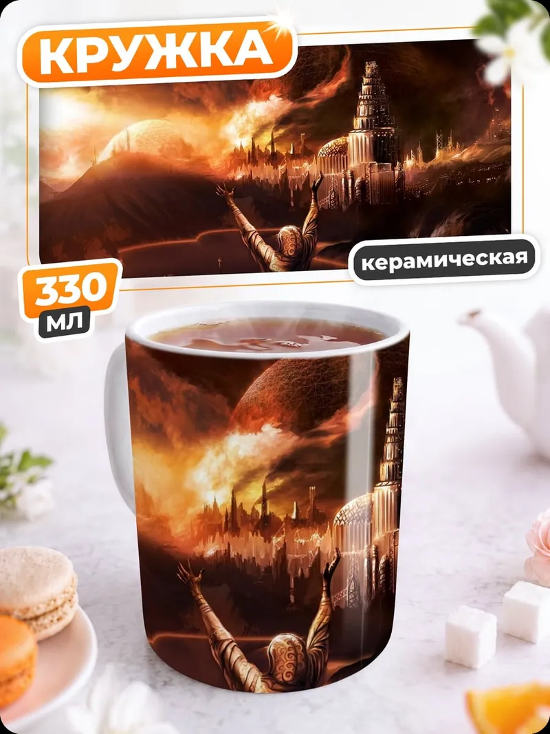 Кружка керамическая фэнтезийный пейзаж