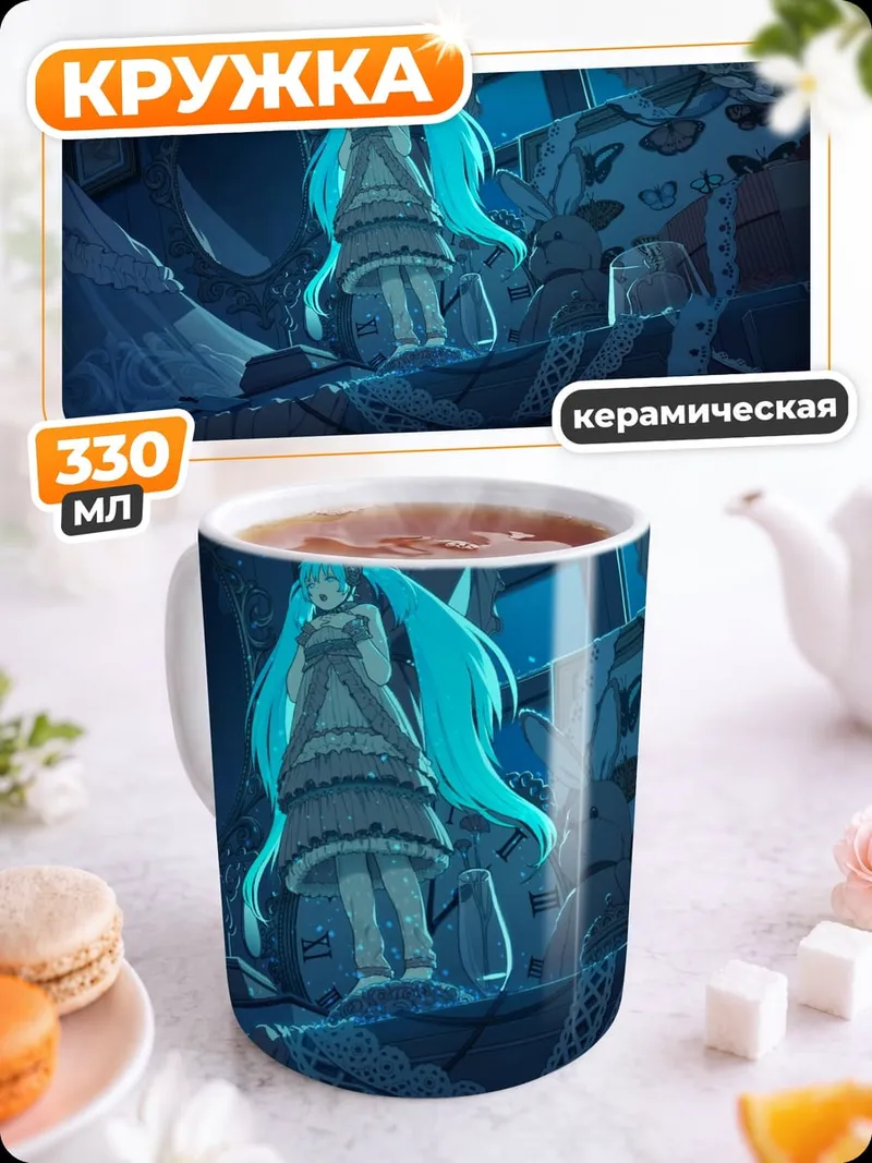 Кружка керамическая Мику в синем