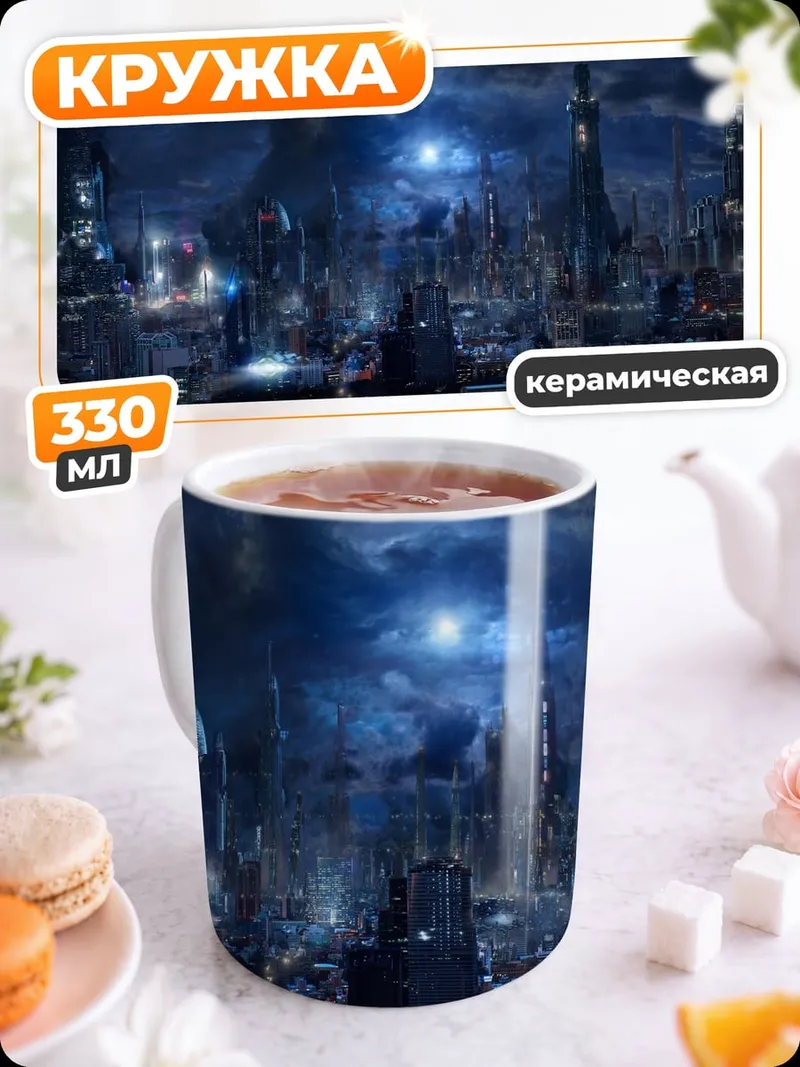Кружка керамическая Футуристичный город