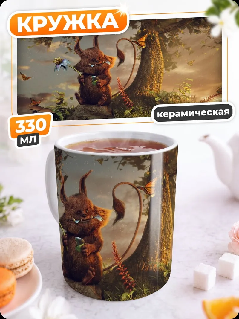 Кружка керамическая Лесной дух у дерева
