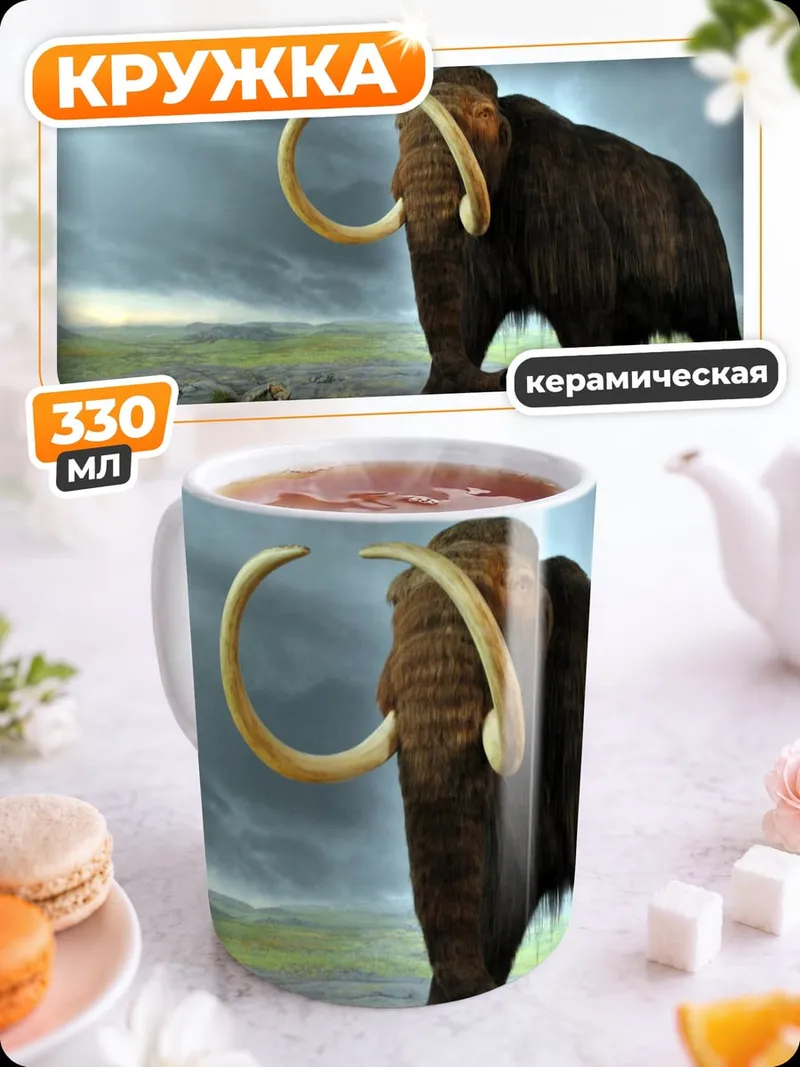 Кружка керамическая Мамонт в тумане