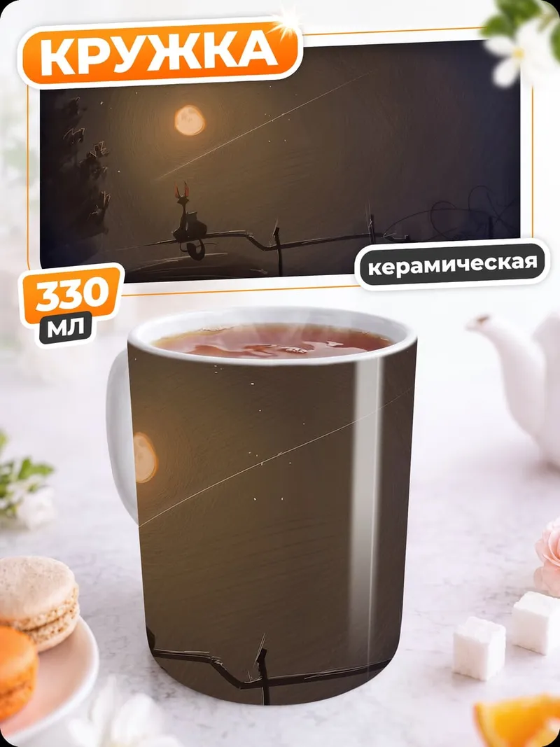 Кружка керамическая Кот на заборе