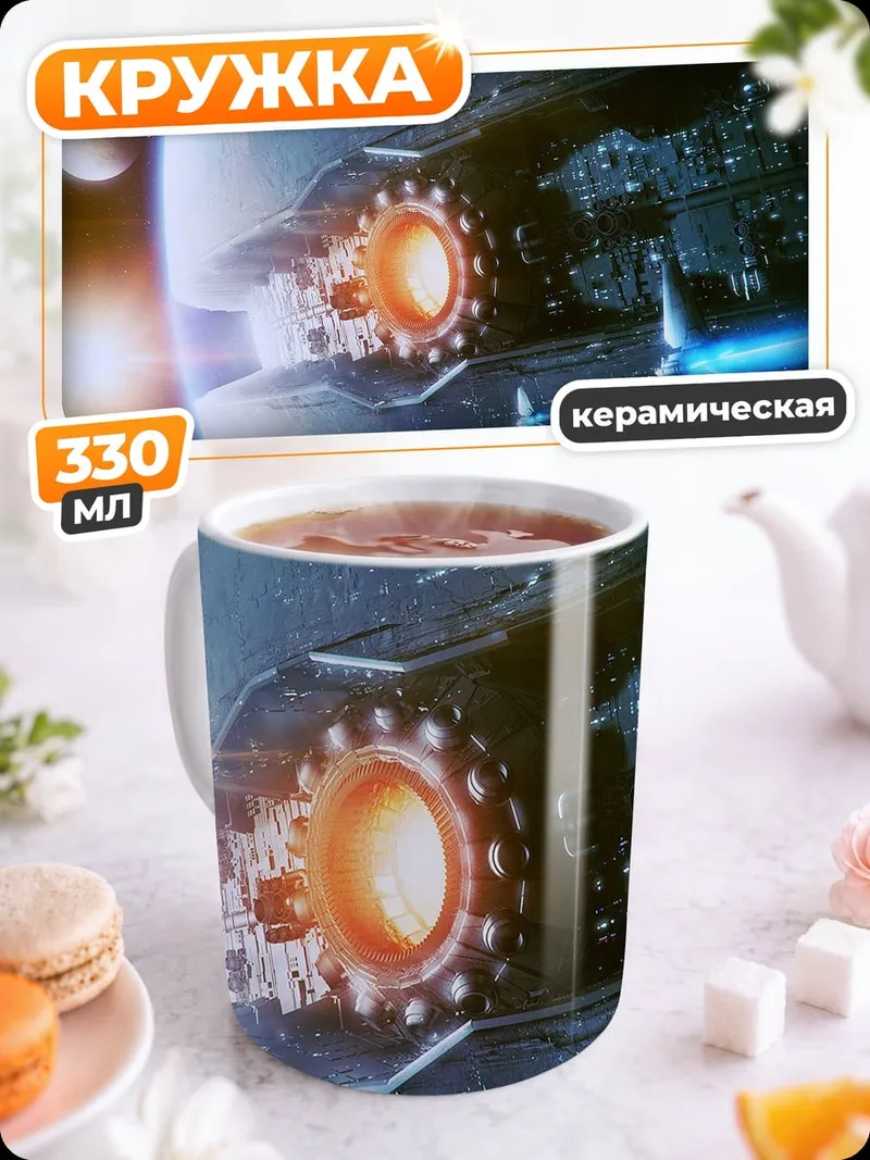 Кружка керамическая Космический корабль