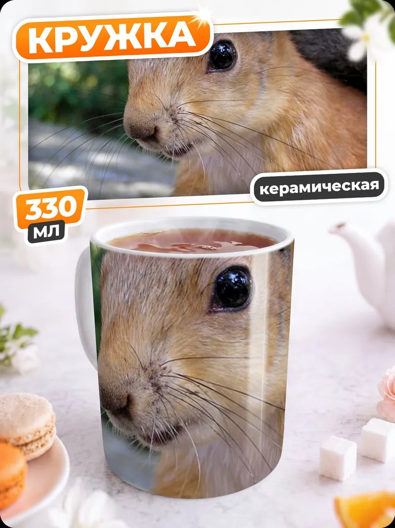 Кружка керамическая Рыжая белка