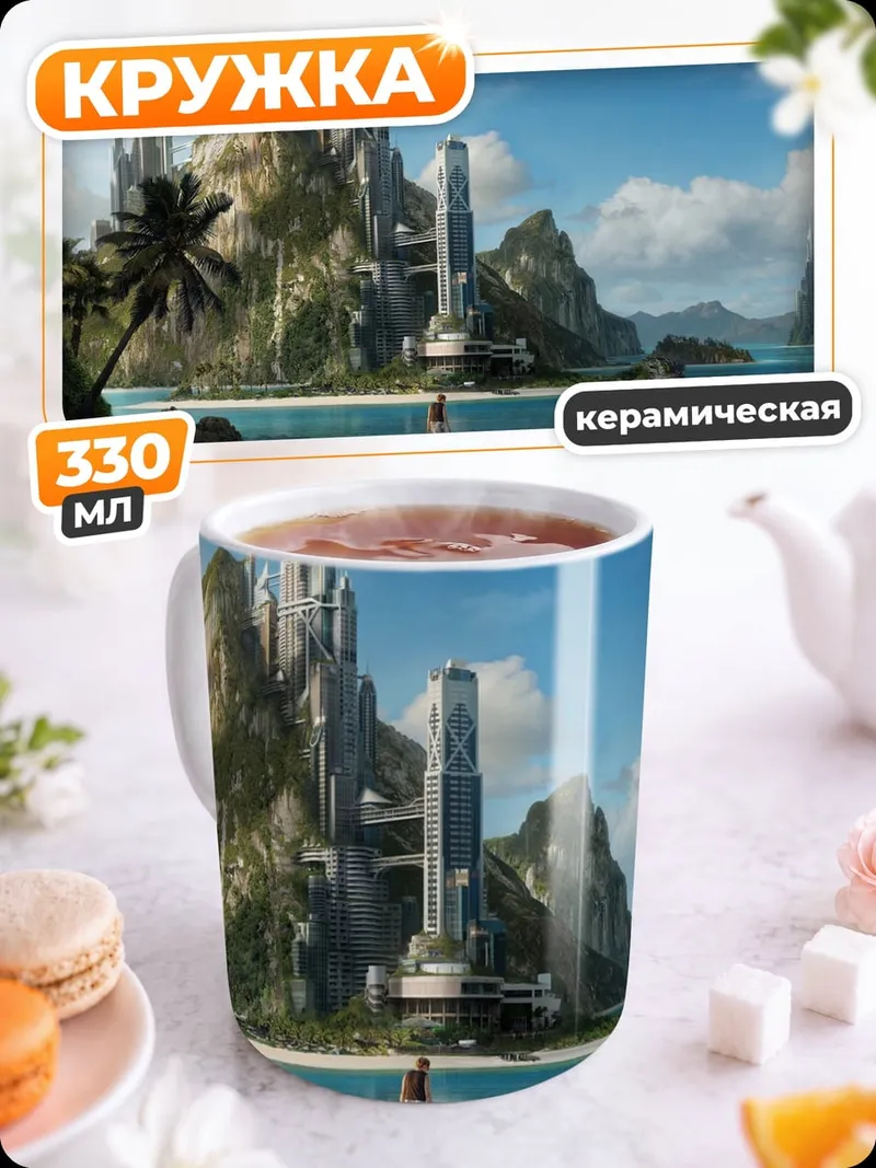 Кружка керамическая Футуристический остров