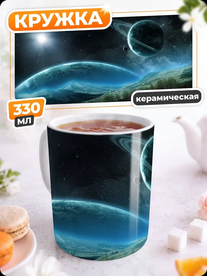 Кружка керамическая Космический пейзаж планеты