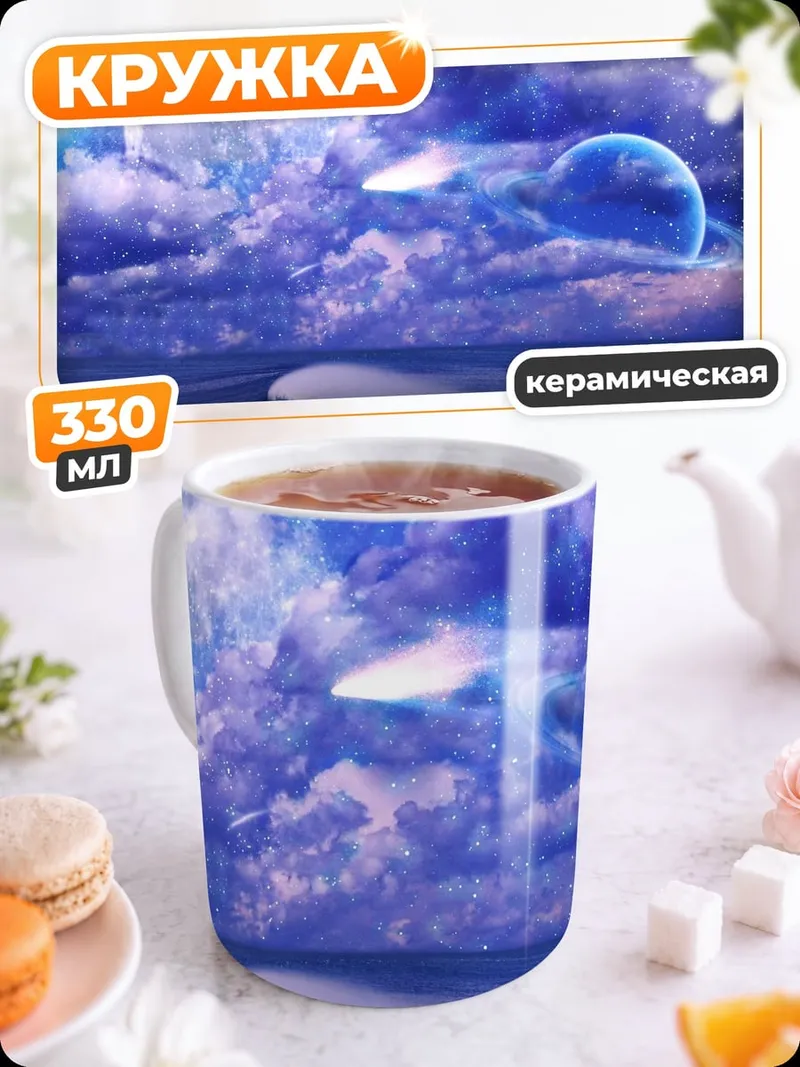 Кружка керамическая Фантастический небесный пейзаж