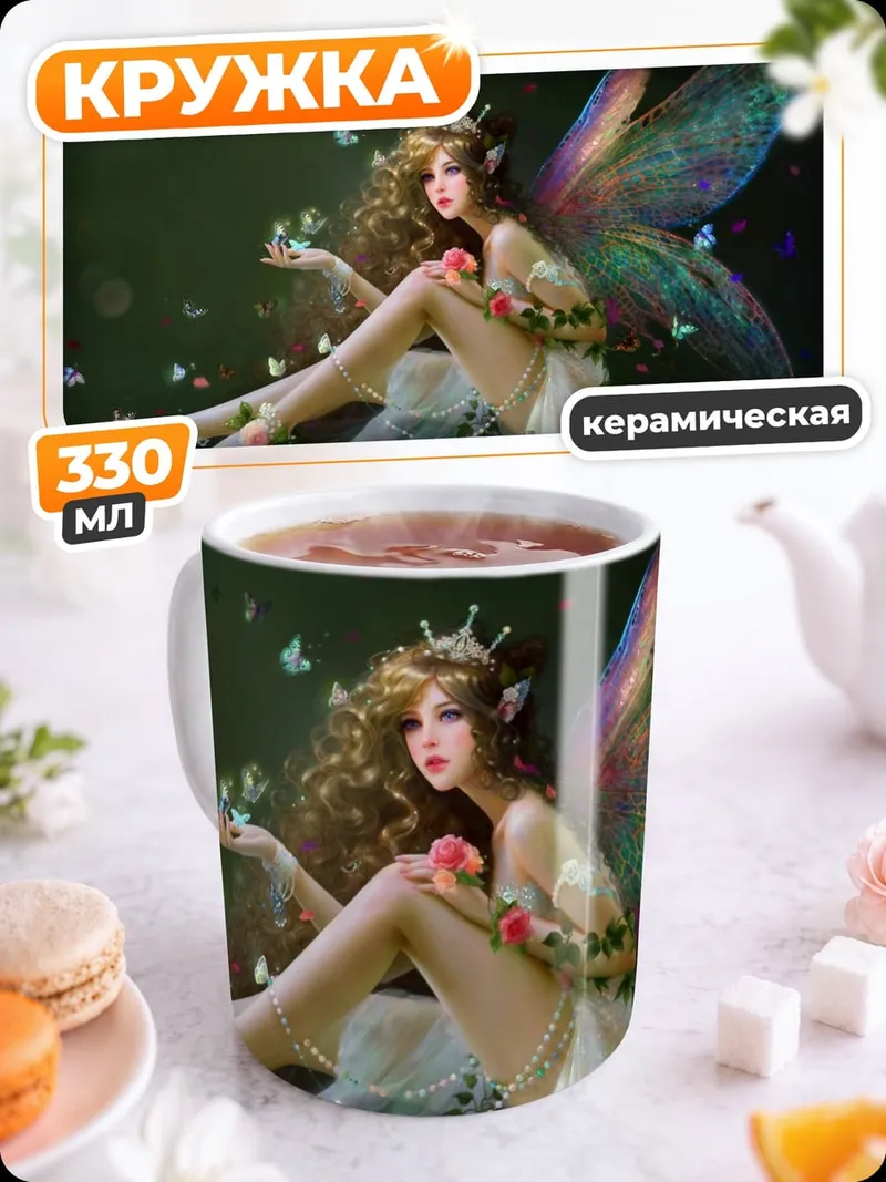 Кружка керамическая Сидящая фея
