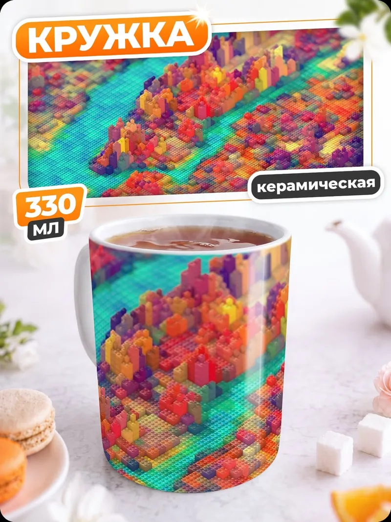 Кружка керамическая абстрактный узор