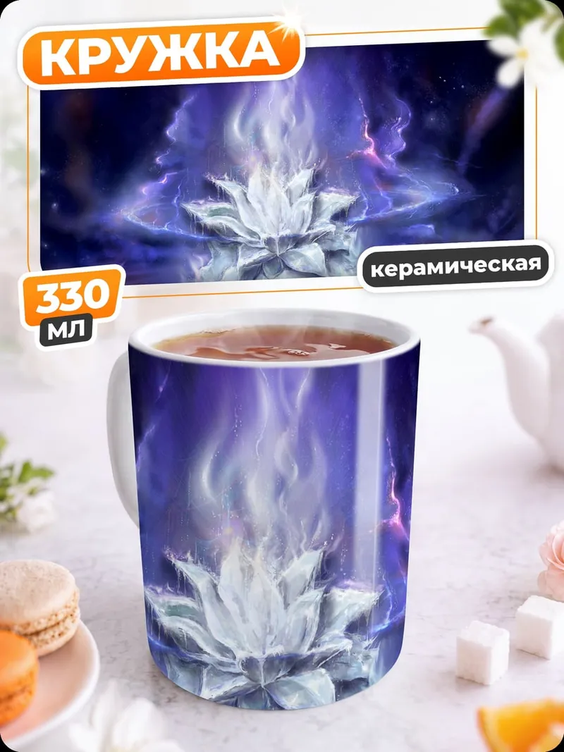 Кружка керамическая Цветок лотоса космос