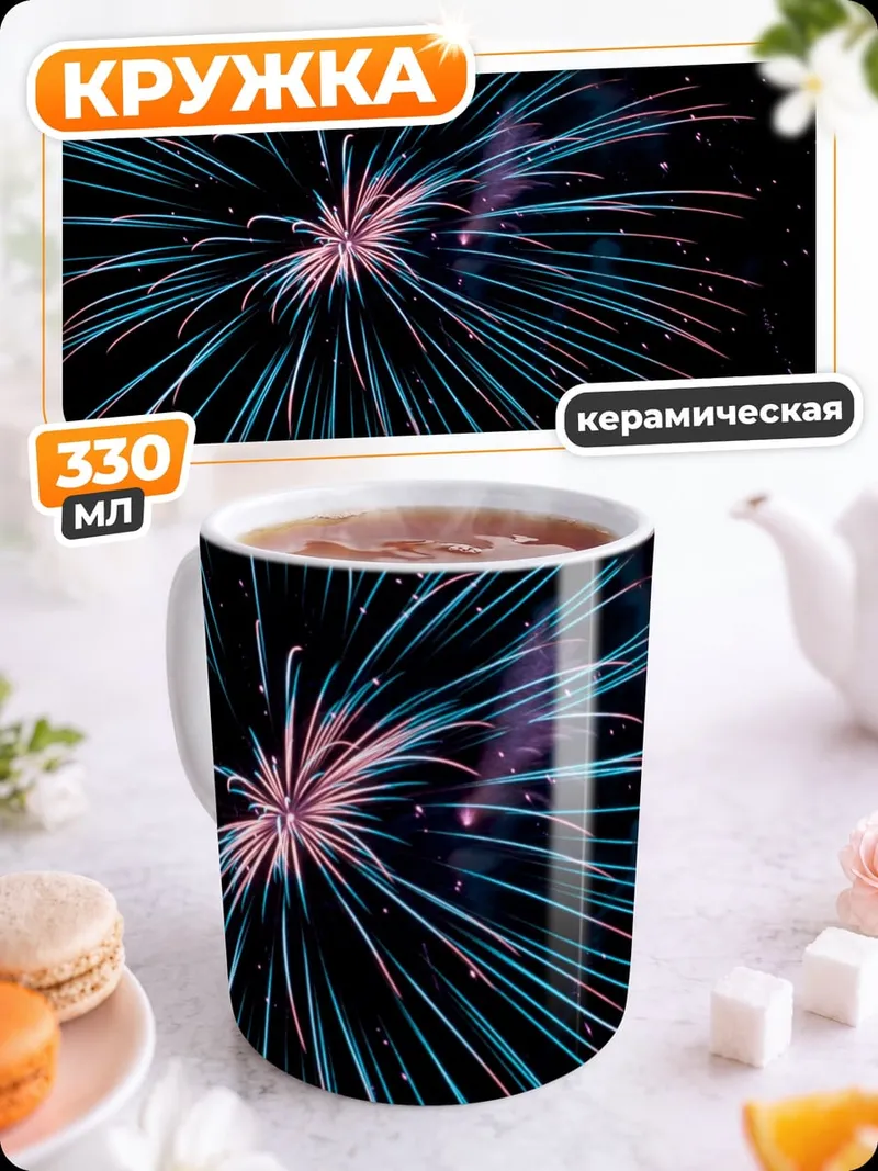Кружка керамическая Праздничный салют