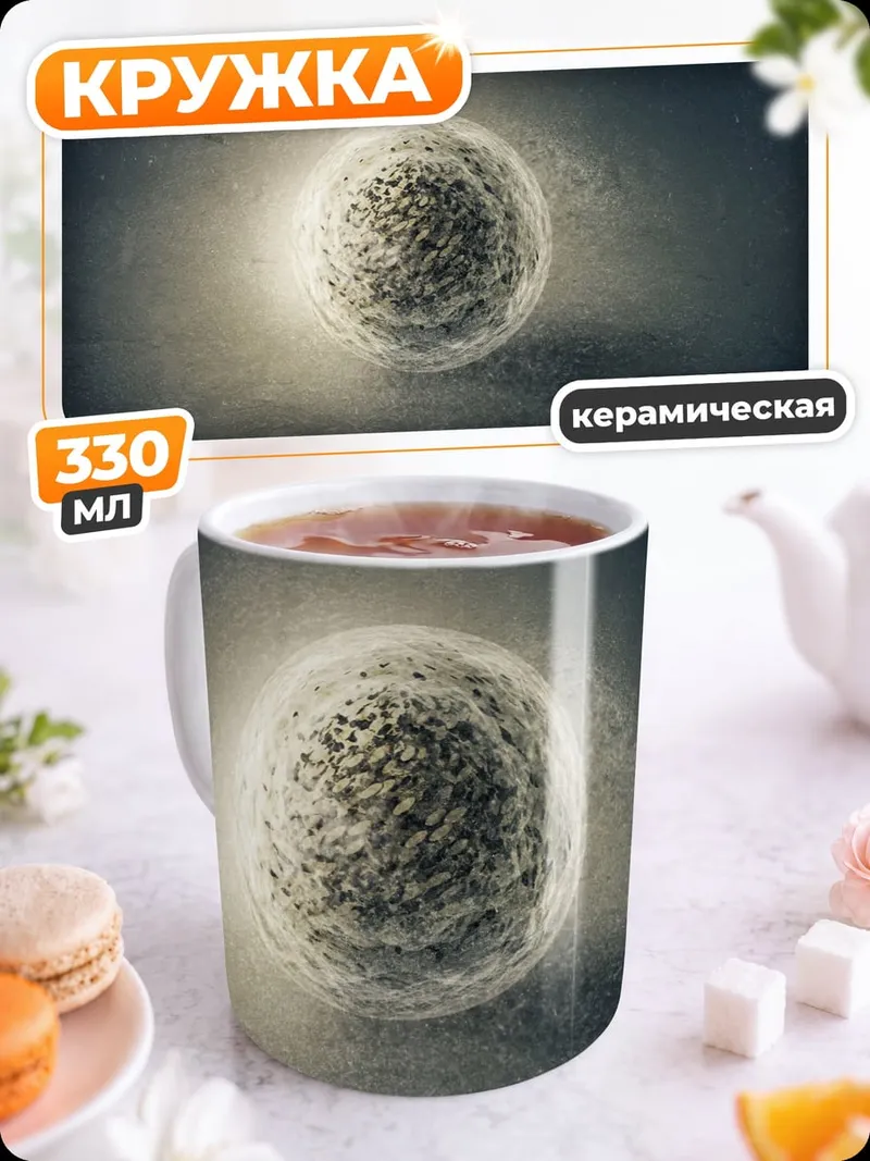 Кружка керамическая светящаяся сфера