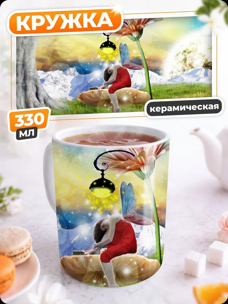 Кружка керамическая сказочная поляна