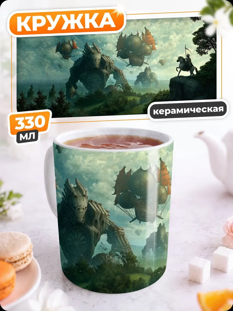 Кружка керамическая Рыцарь и гиганты