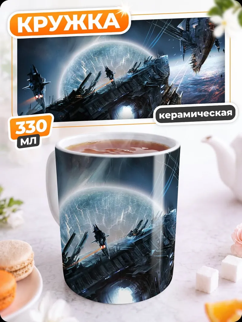 Кружка керамическая Космическая битва флотов