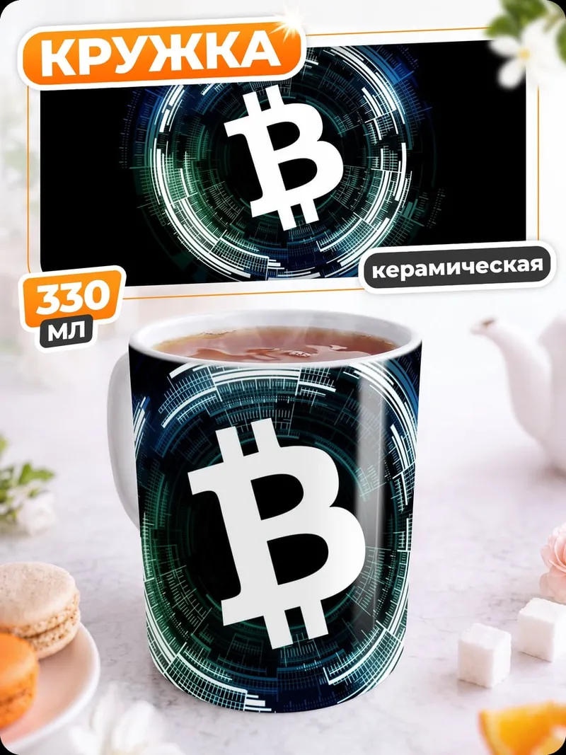 Кружка керамическая Цифровой Биткоин Мир