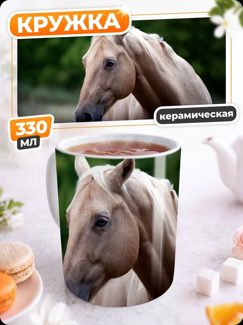 Кружка керамическая Золотой конь