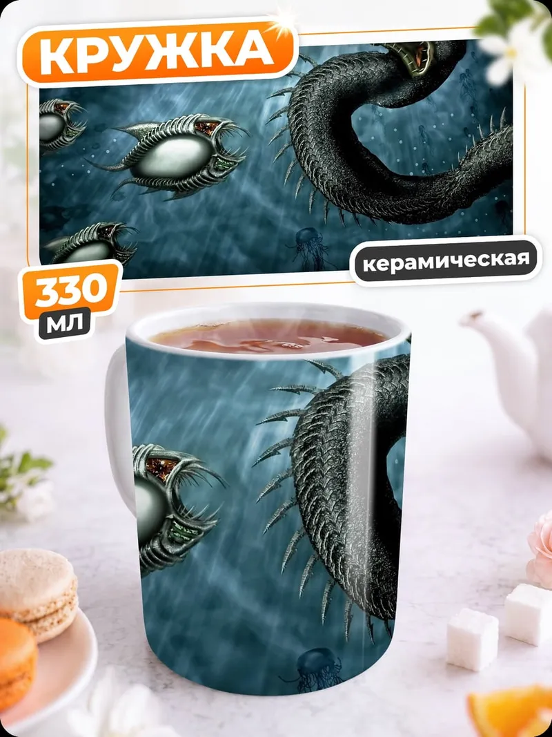 Кружка керамическая Морское чудовище
