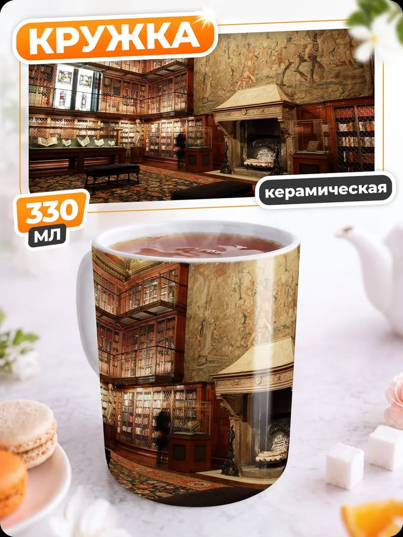Кружка керамическая Старинная библиотека