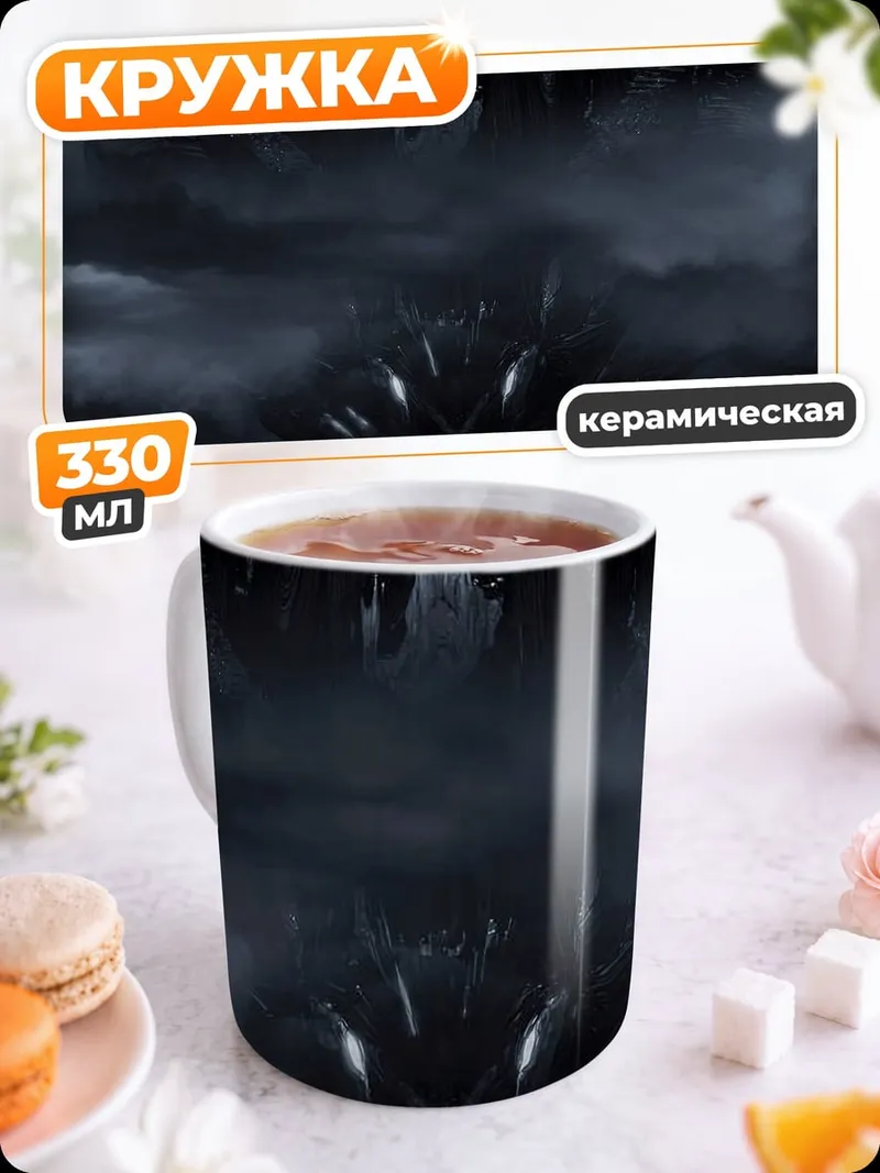 Кружка керамическая НЛО над домом