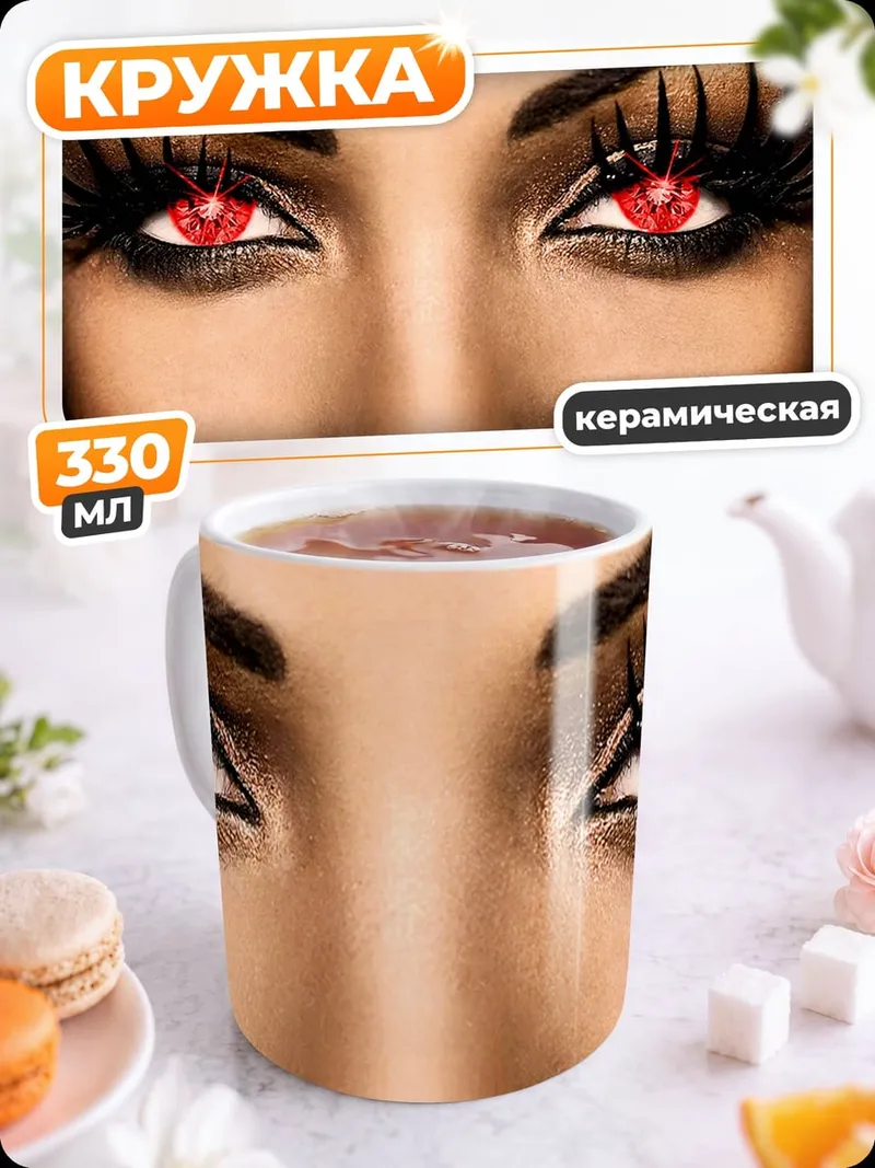 Кружка керамическая Красные глаза демона