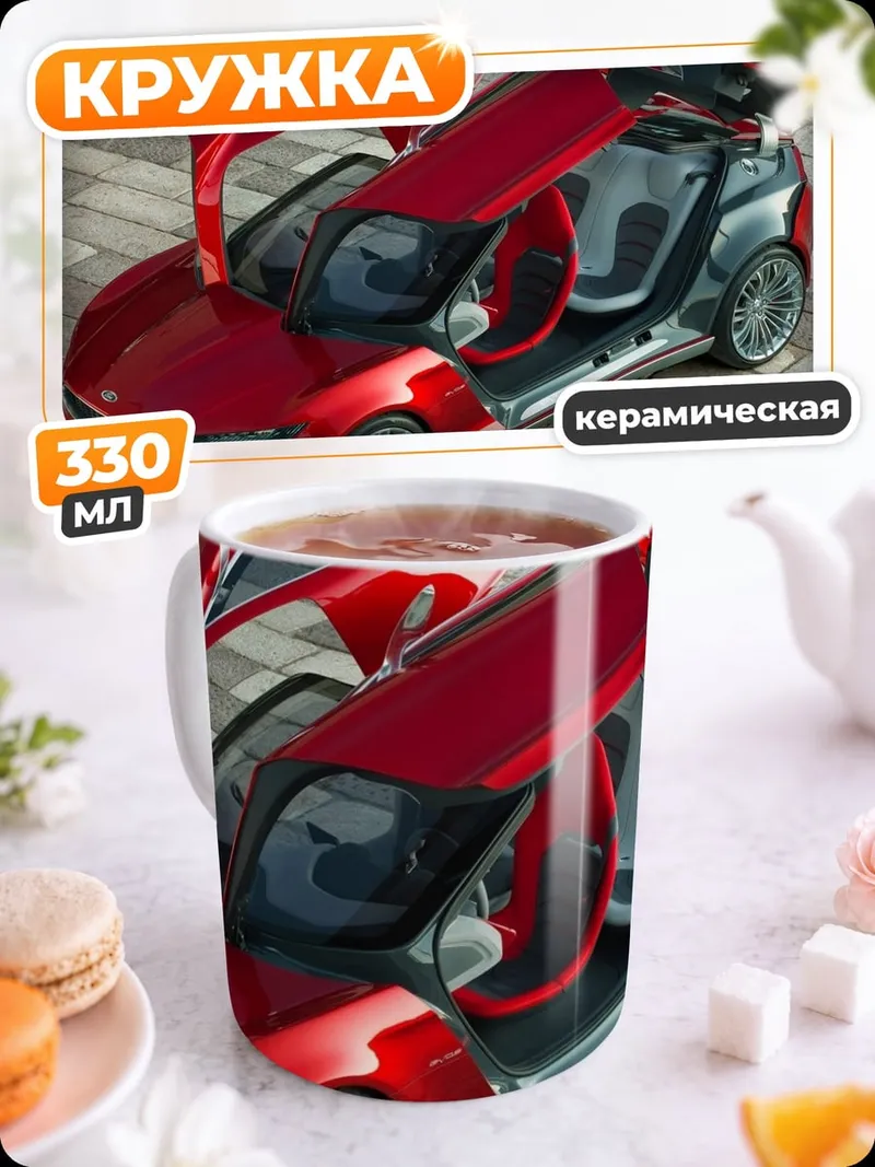 Кружка керамическая Красный спорткар
