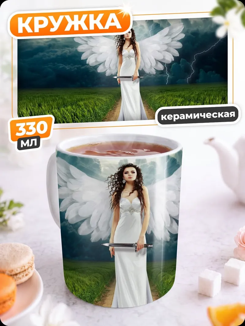 Кружка керамическая Ангел в грозу