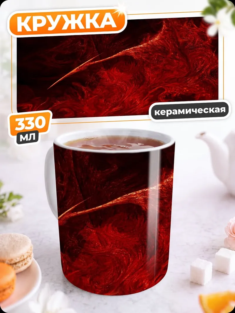 Кружка керамическая Красное пламя