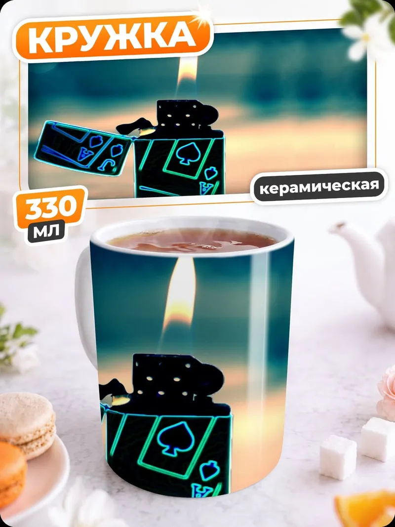 Кружка керамическая Зажигалка Азартные Игры