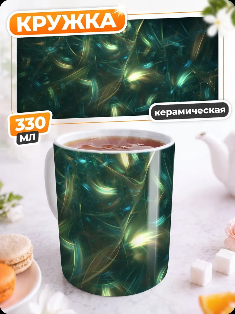 Кружка керамическая Абстрактные Частицы Свет