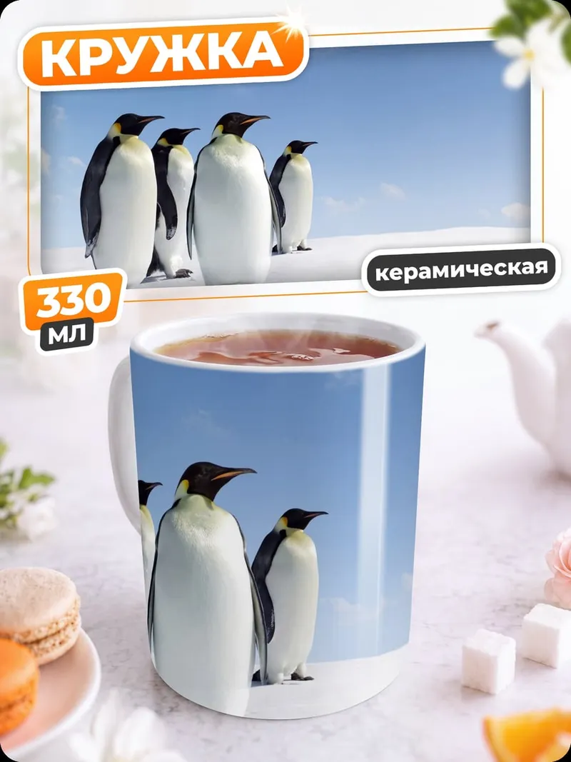Кружка керамическая Пингвины в снегах