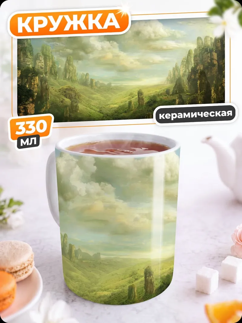 Кружка керамическая Фэнтезийный пейзаж
